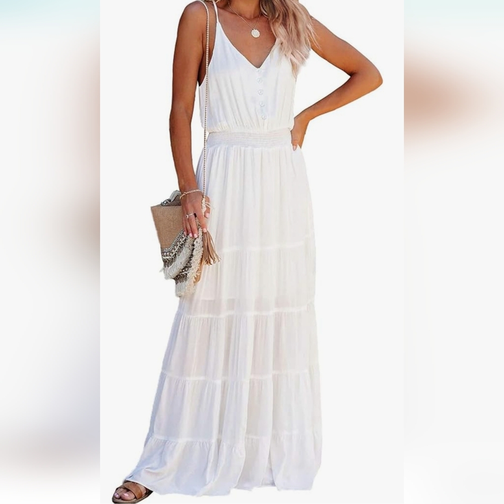 XL Prettygarden casual white maxi dress